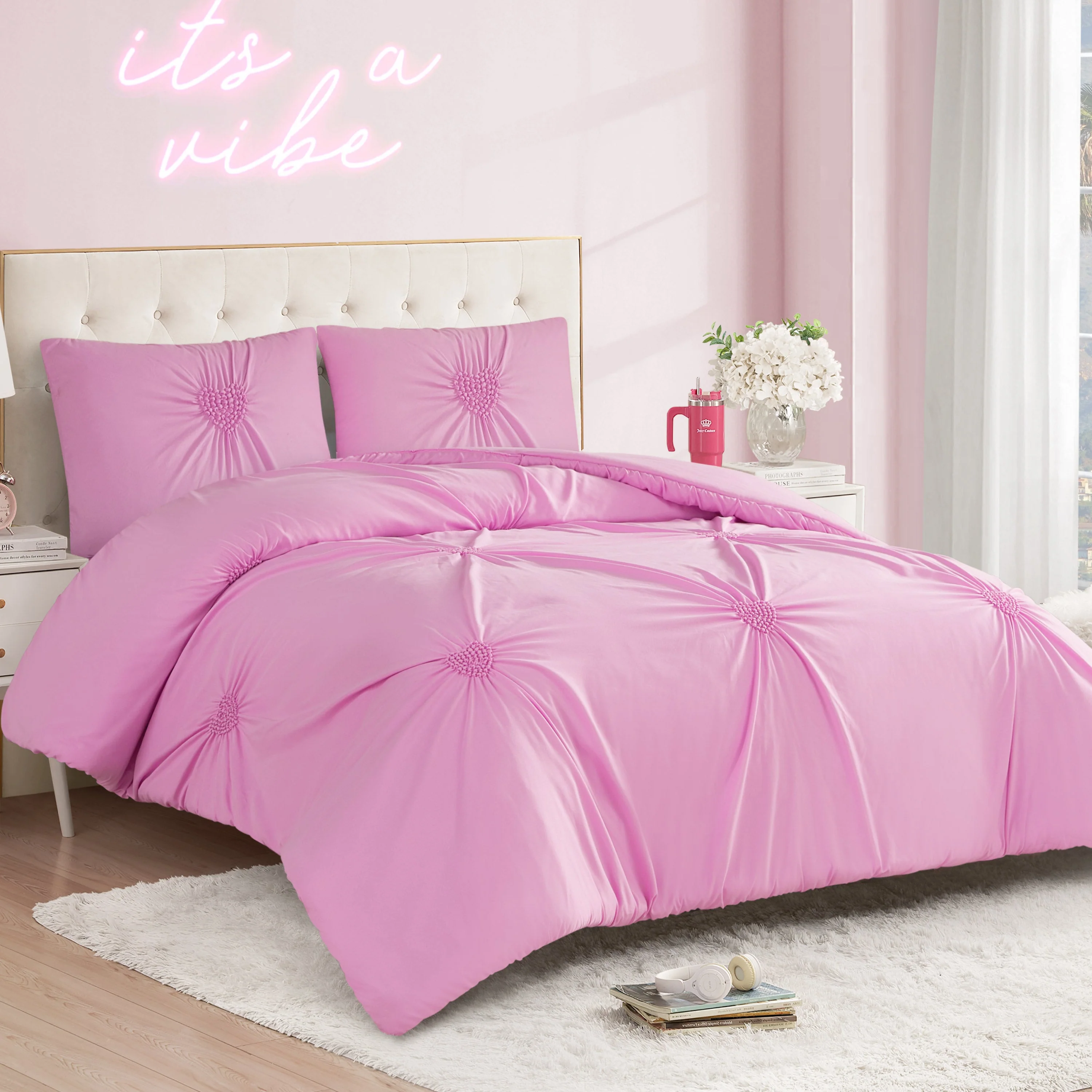 Amora Gathered Heart Comforter Set - Image 2