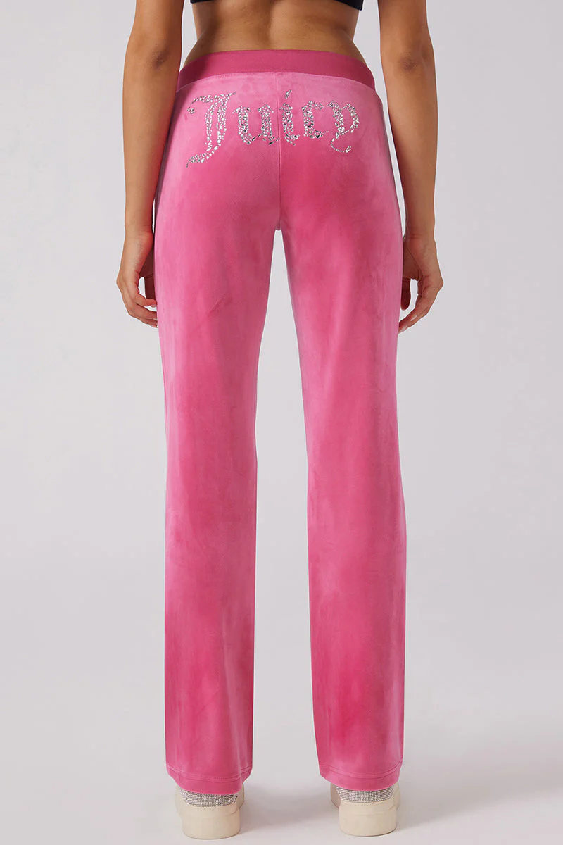 Long Length Angel Couture Big Bling Velour Track Pants - Image 3