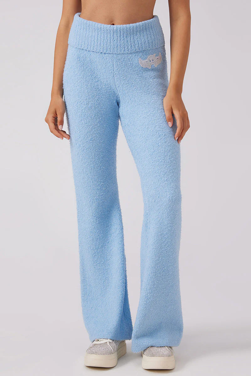 Angel Couture Knit Fold Over Wide Leg Pants - Image 3