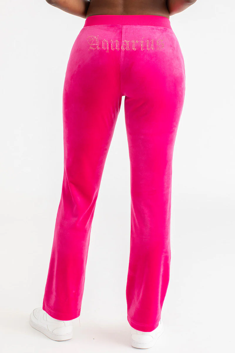 Aquarius Customizable Big Bling Velour Track Pants - Image 3