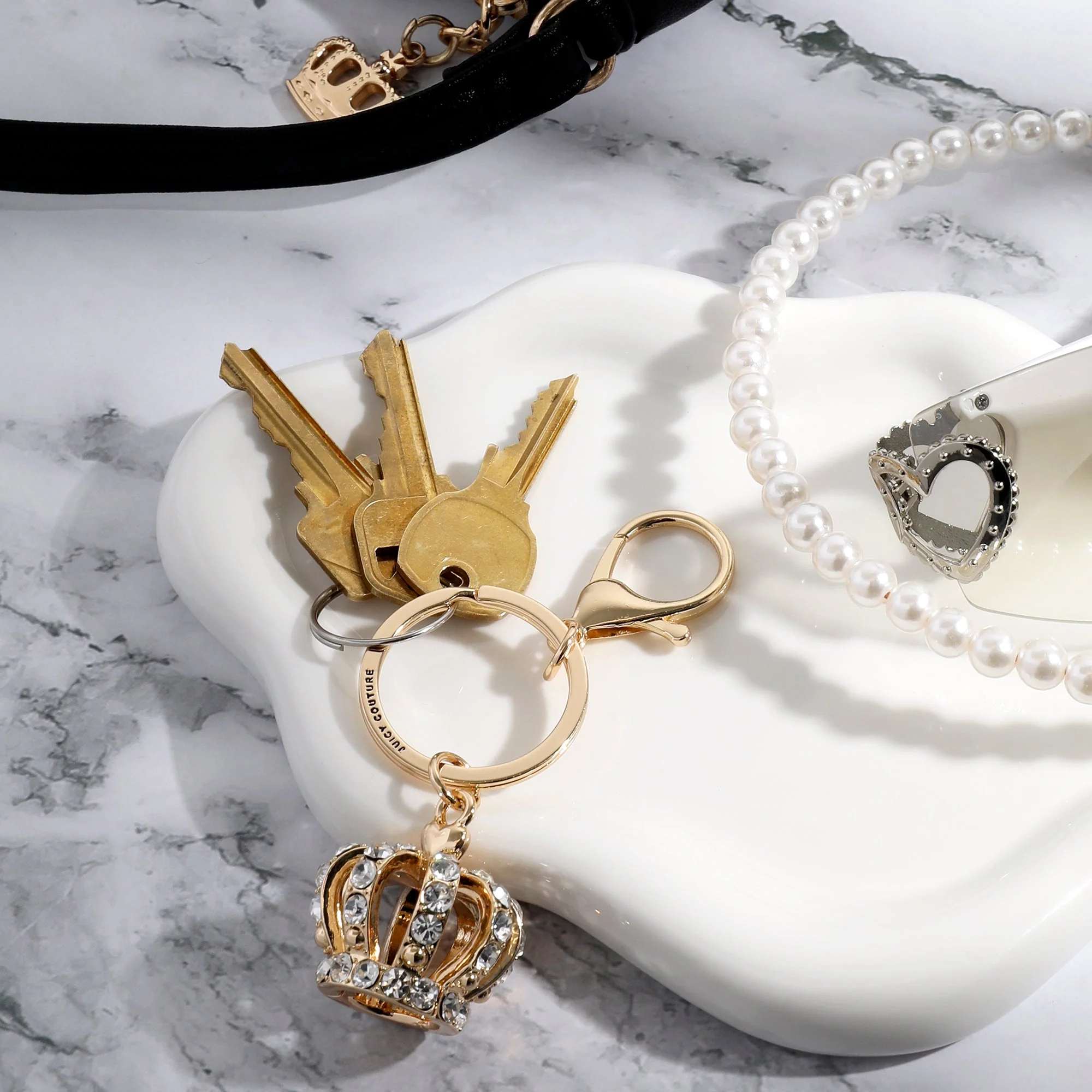 Crown Charm Rhinestone Keychain Bag Charm - Image 2
