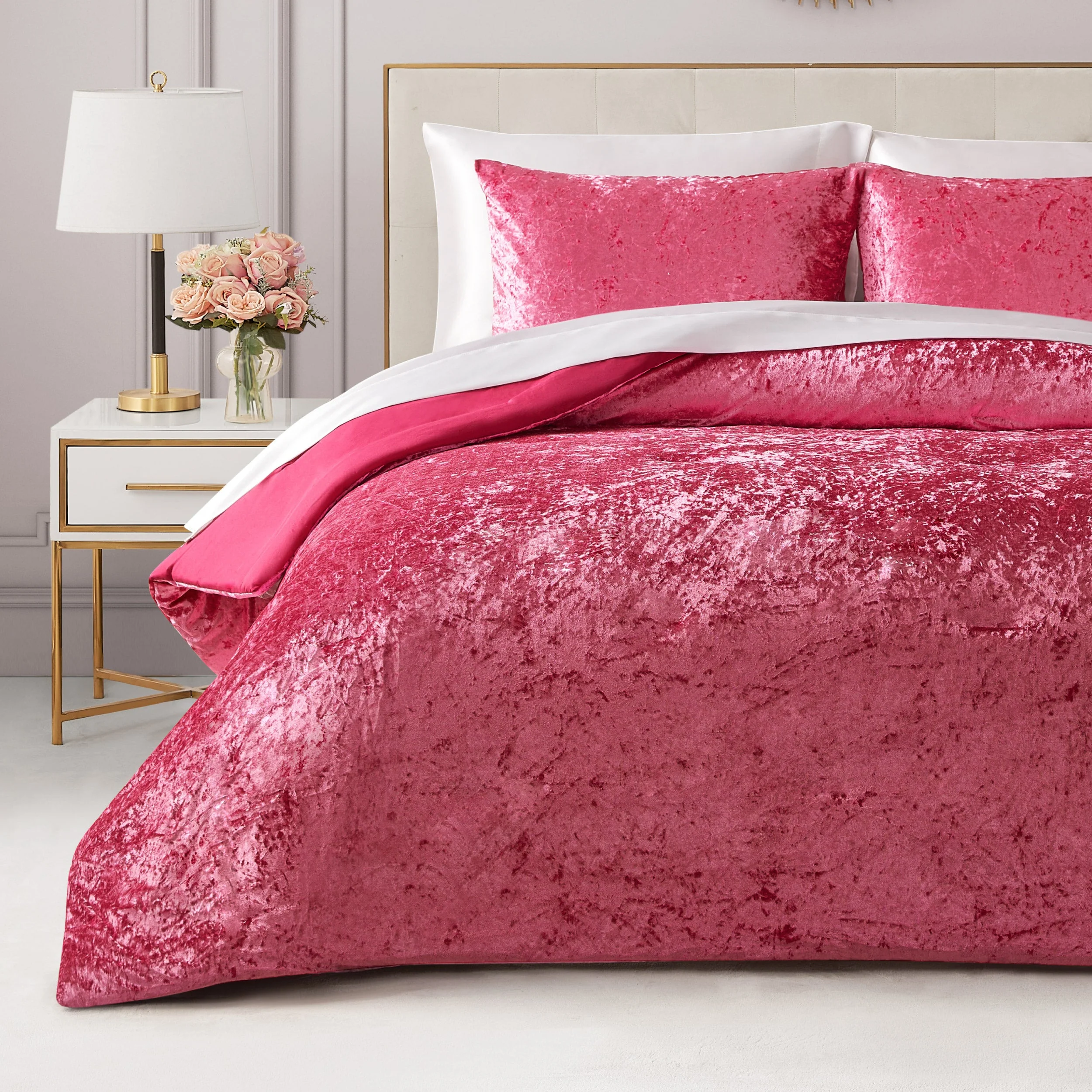 Crushed Velvet Comforter Set - Image 3