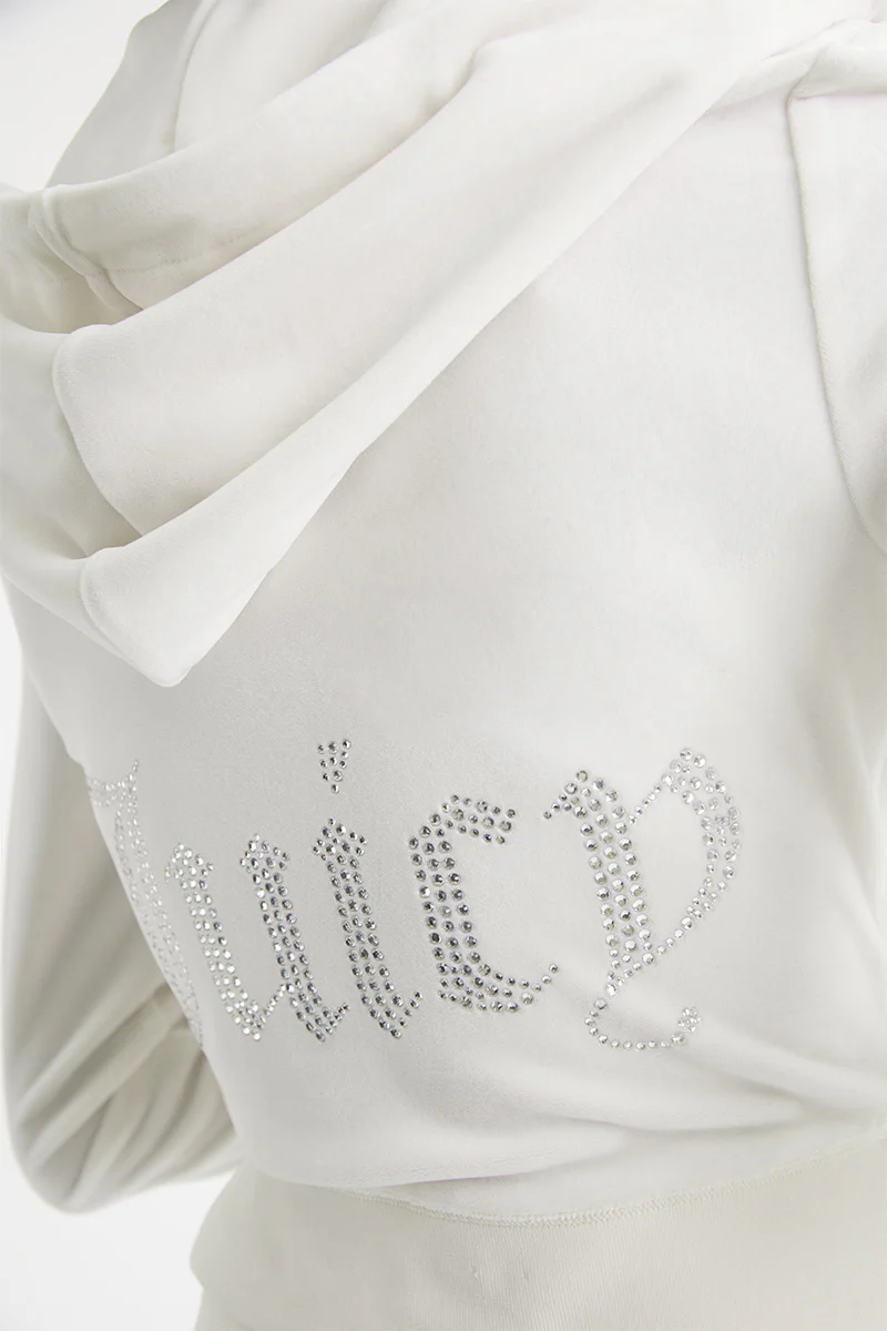 Custom Initial OG Big Bling Velour Hoodie - Image 3