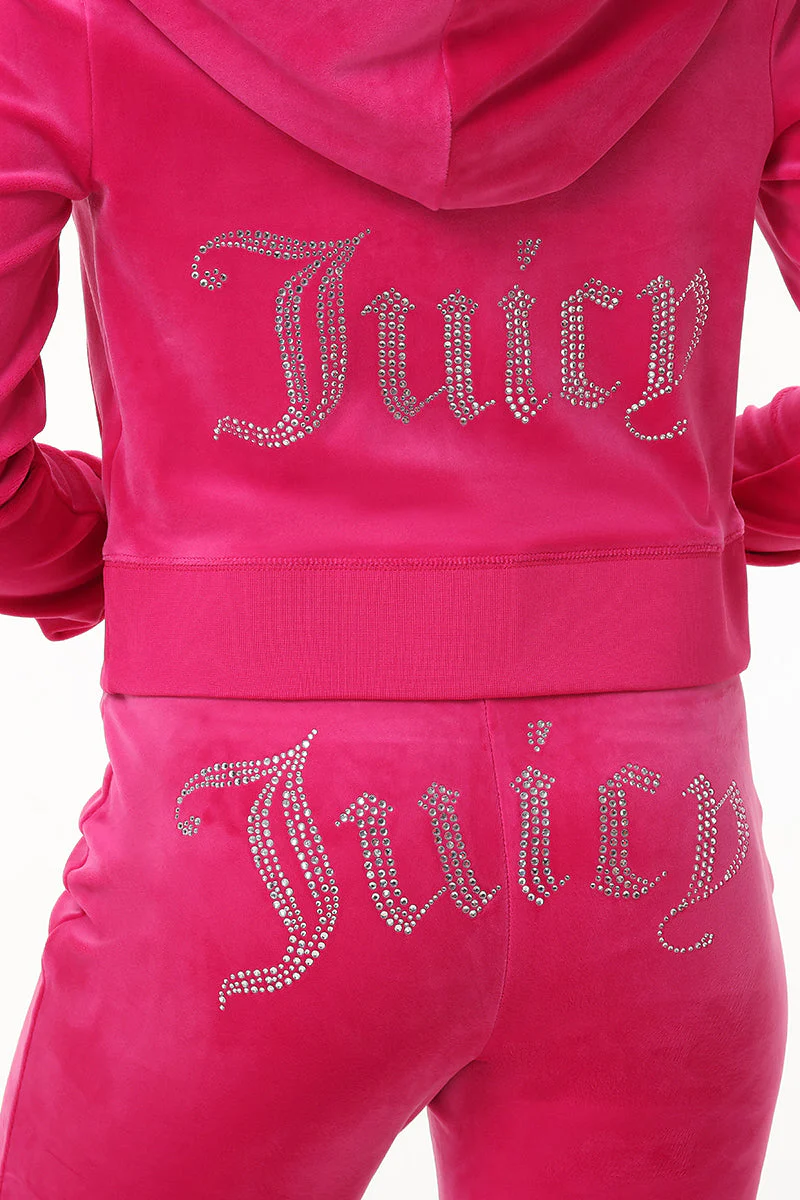 Custom Initial OG Big Bling Velour Hoodie - Image 3