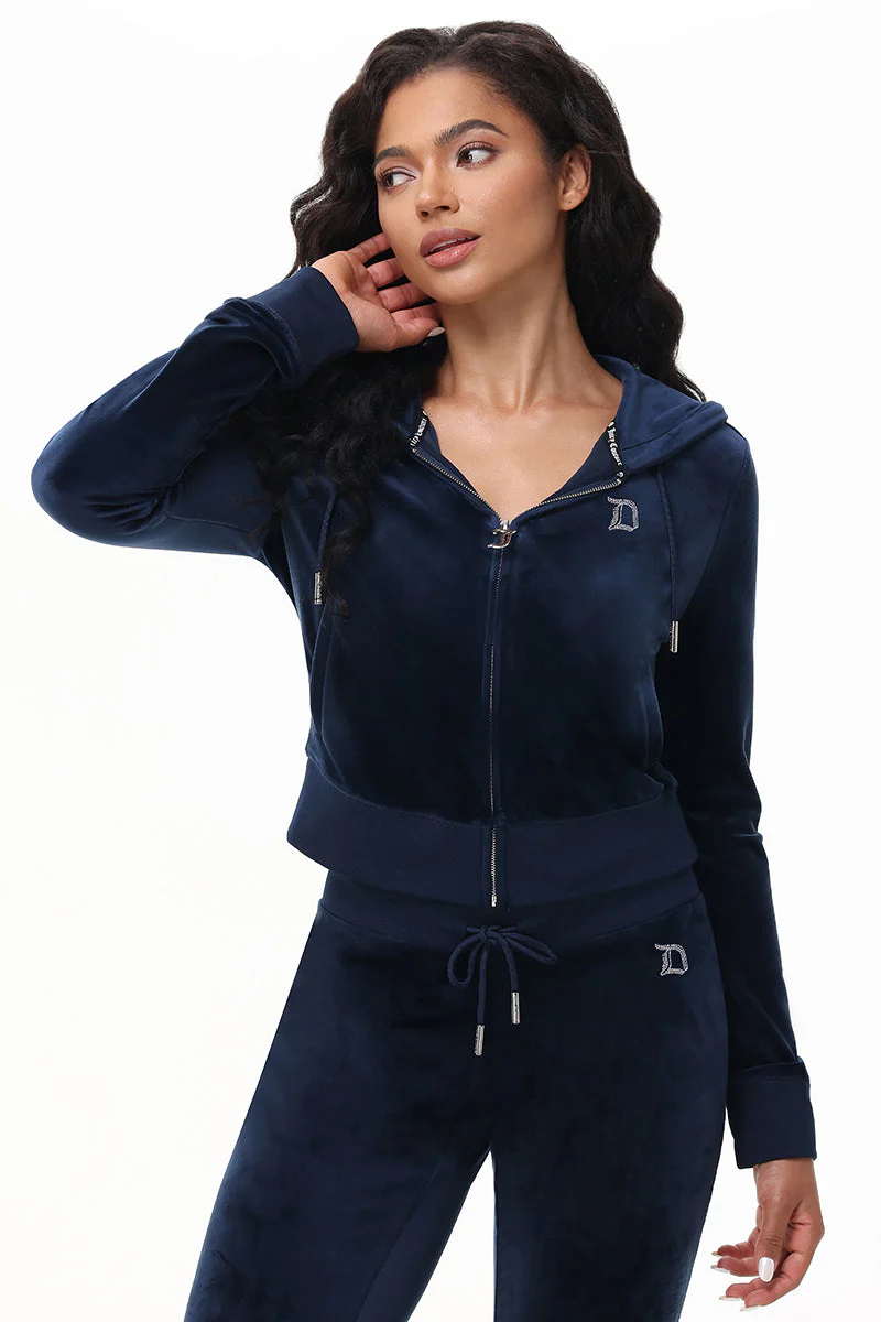Custom Initial OG Big Bling Velour Hoodie - Image 7