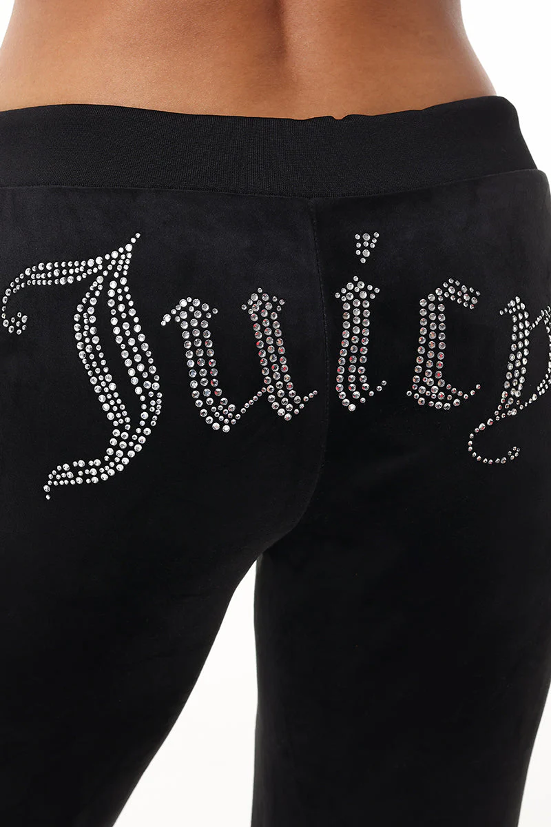 Custom Initial OG Big Bling Velour Track Pants - Image 3