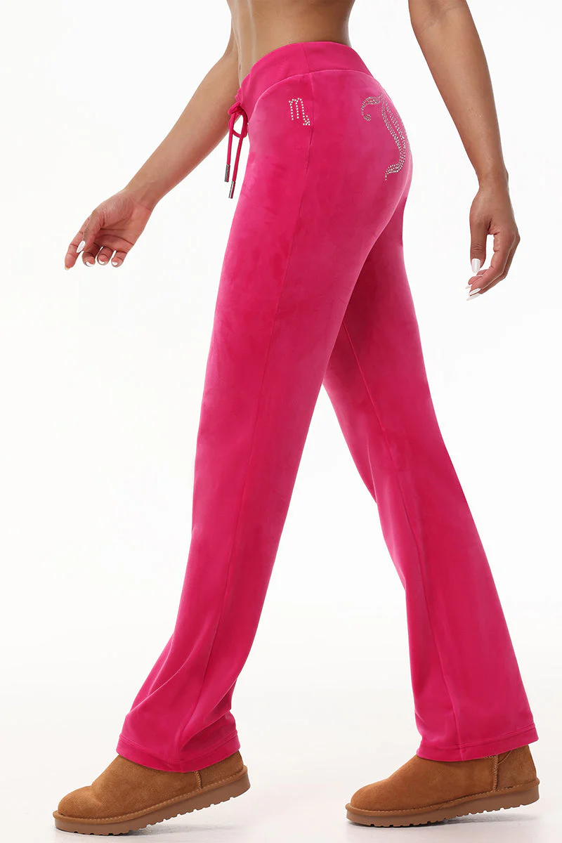 Custom Zodiac OG Big Bling Velour Track Pants