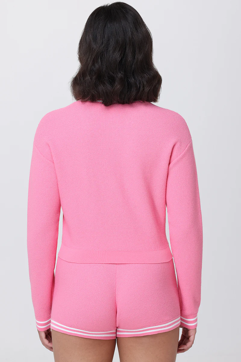 Embroidered Tipped Sweater Cardigan - Image 3