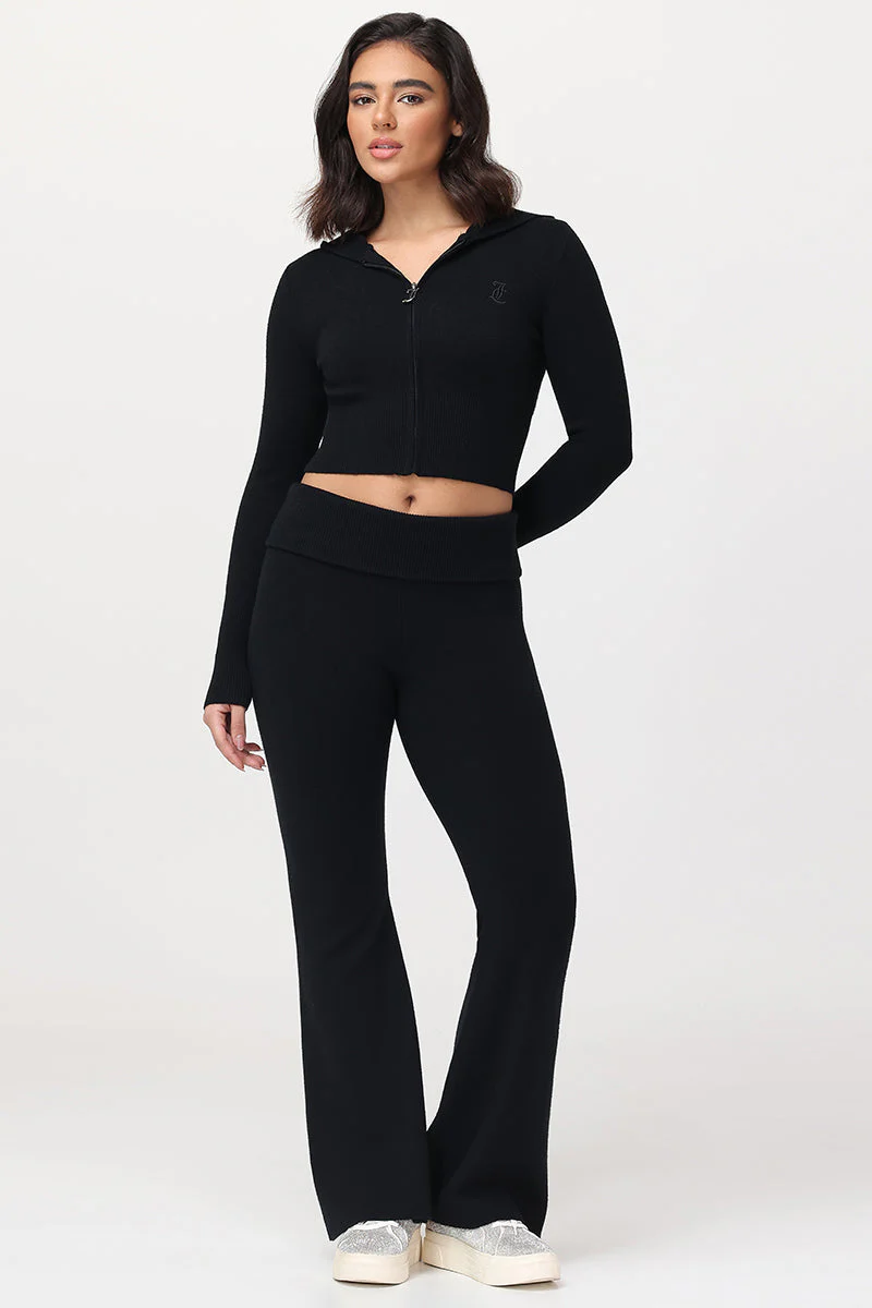 Fold Over Knit Wide Leg Pants - Image 5