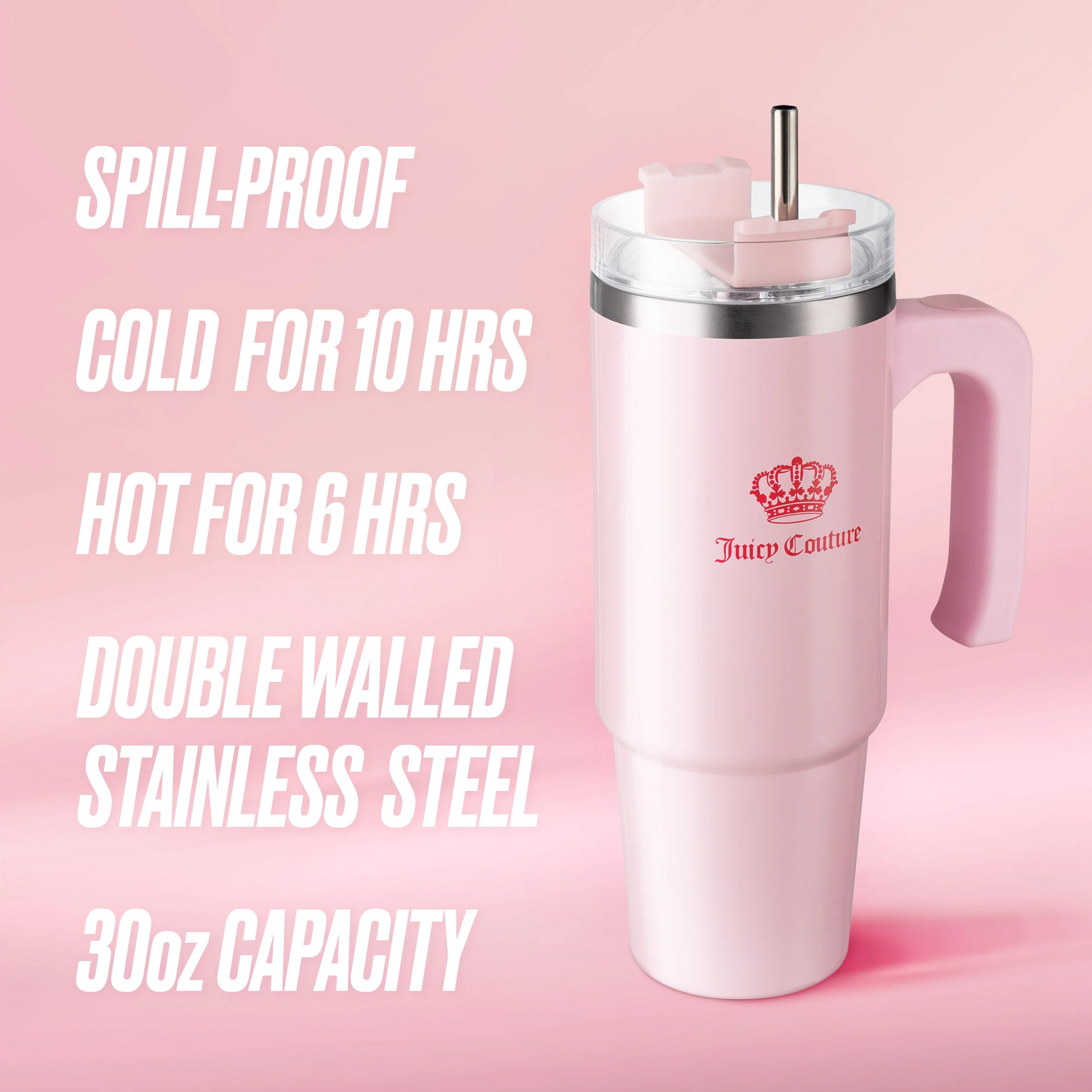 Glam Logo Stainless Steel Water Bottle - Image 3