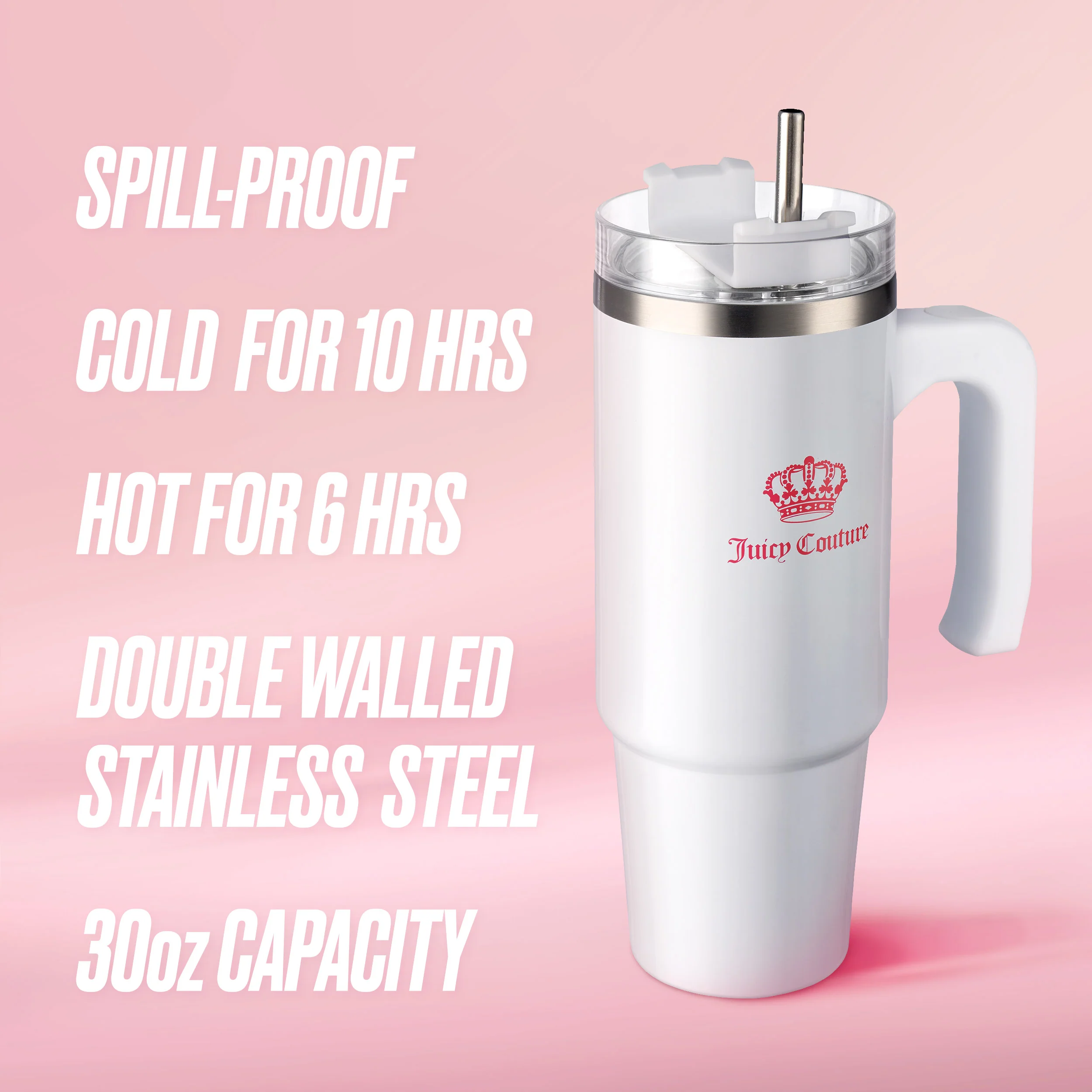 Glam Logo Stainless Steel Water Bottle - Image 3