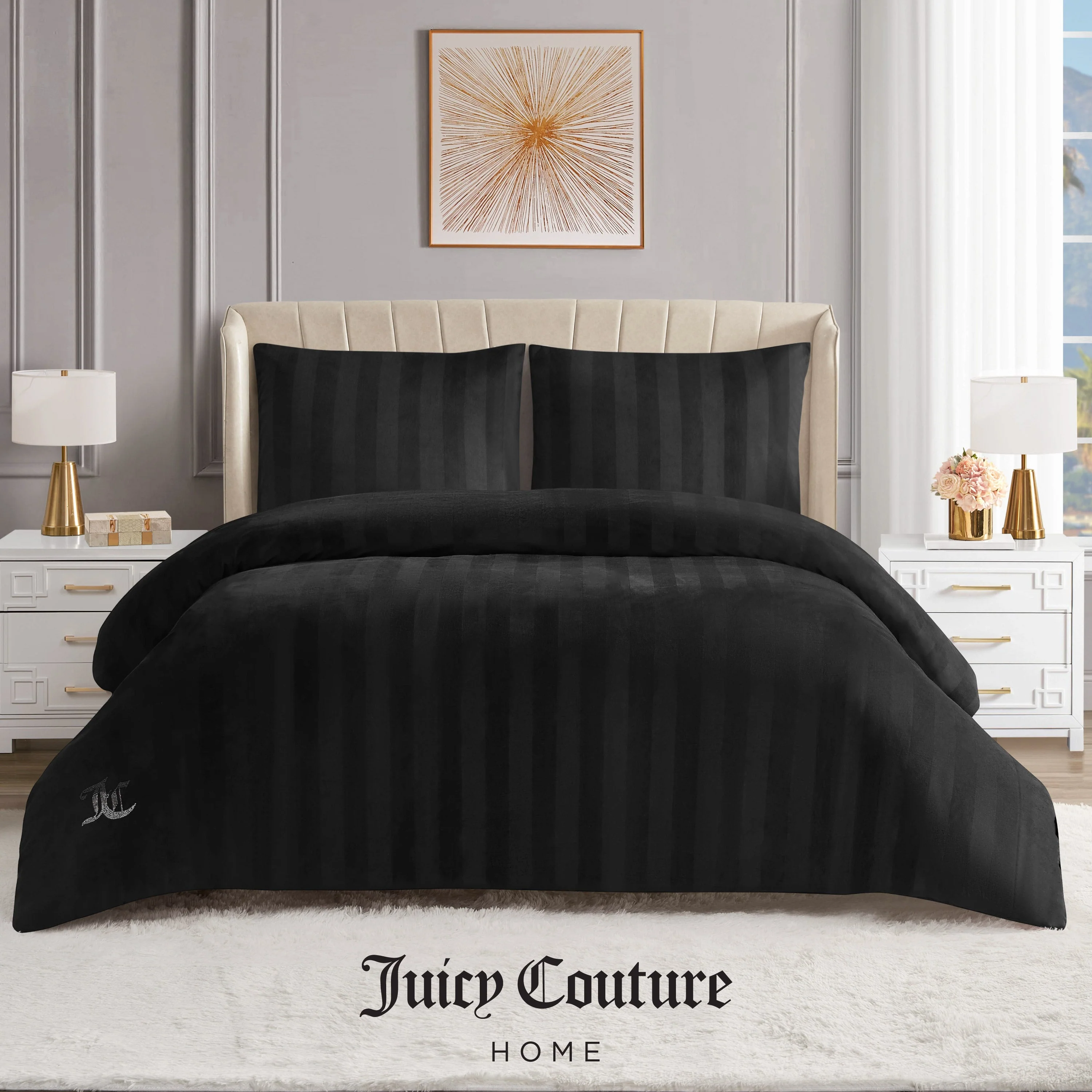 Jenny Velour Striped Jacquard Duvet Set - Image 5