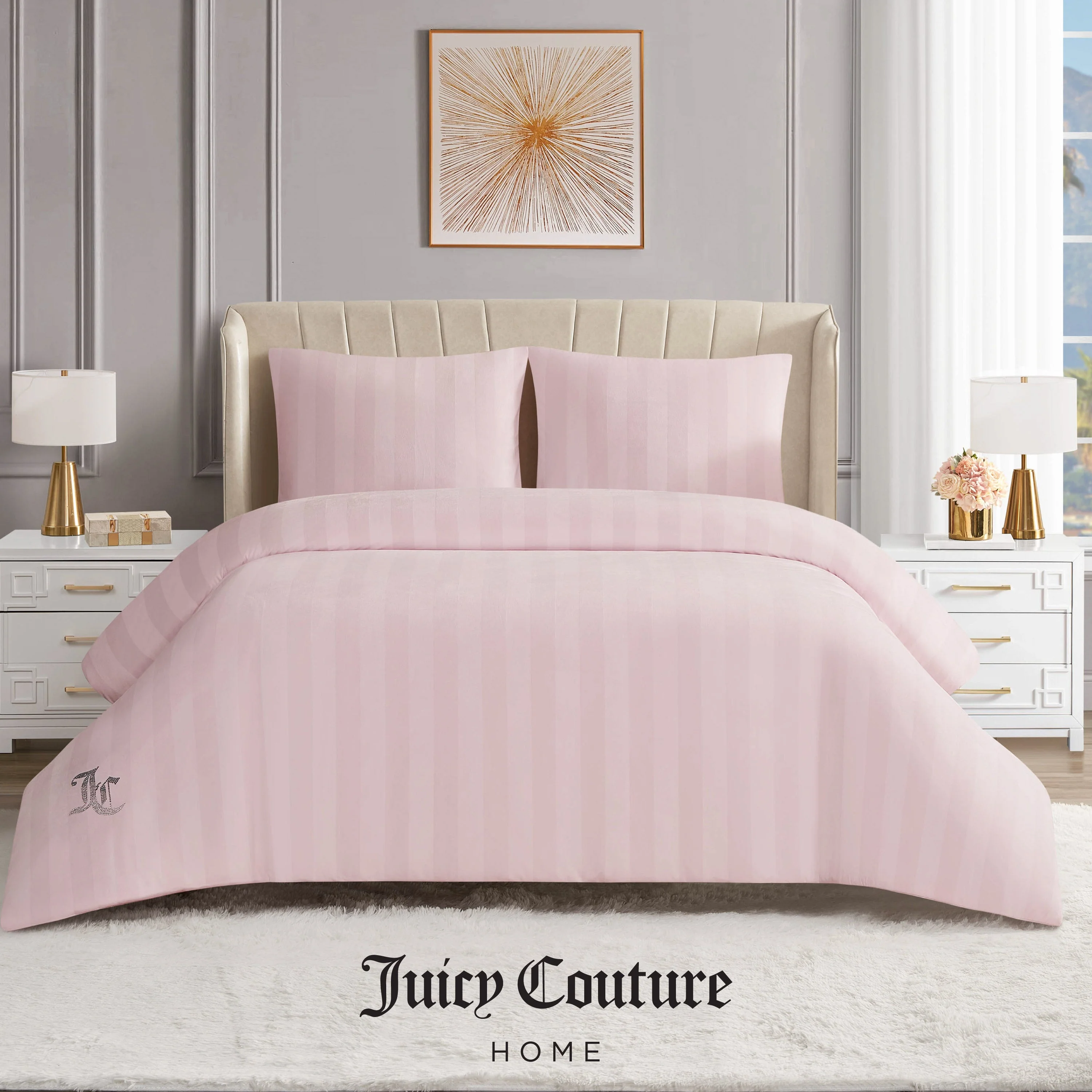 Jenny Velour Striped Jacquard Duvet Set - Image 5