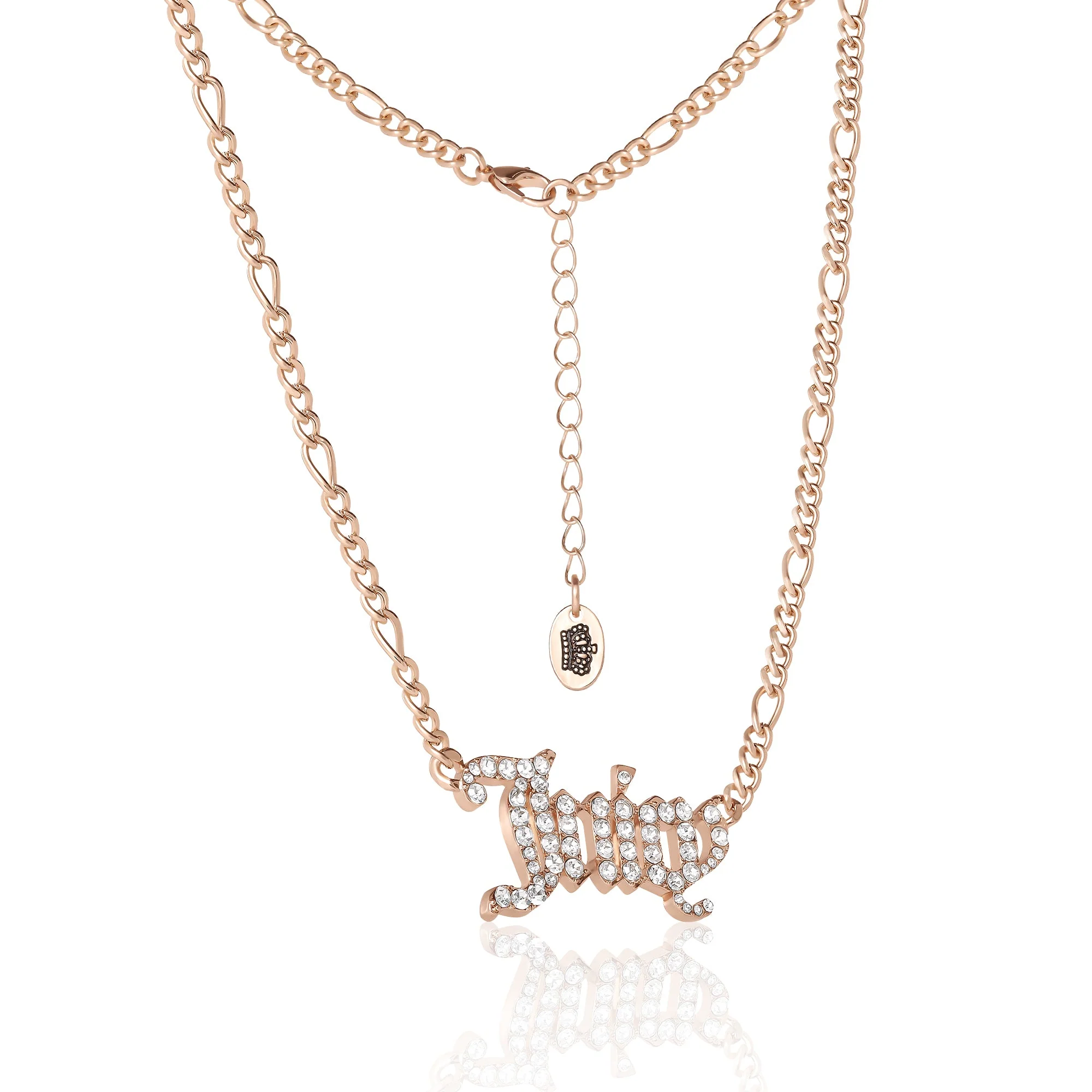 Juicy Script Crystal Chain Necklace - Image 3