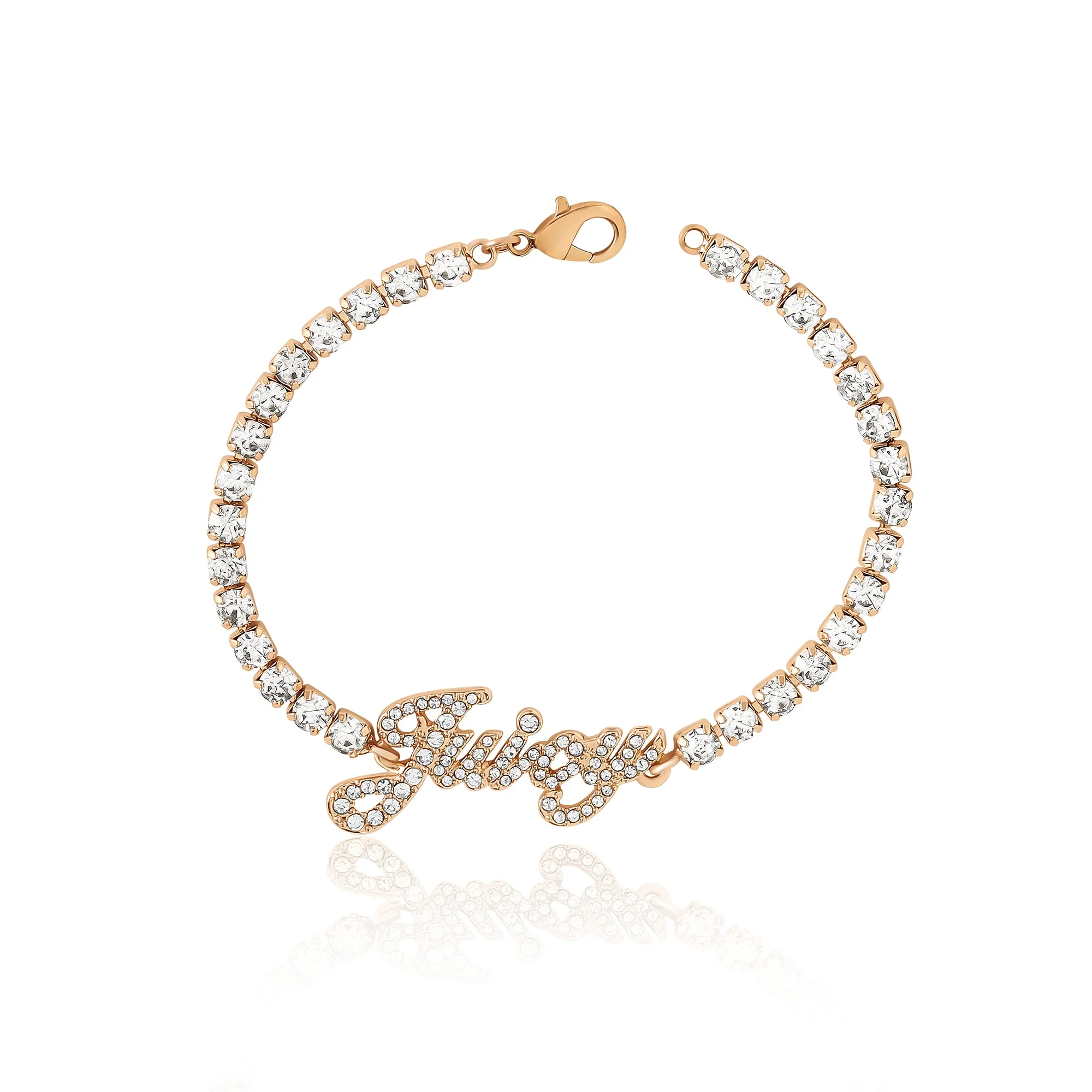 Juicy Script Crystal Tennis Bracelet - Image 4