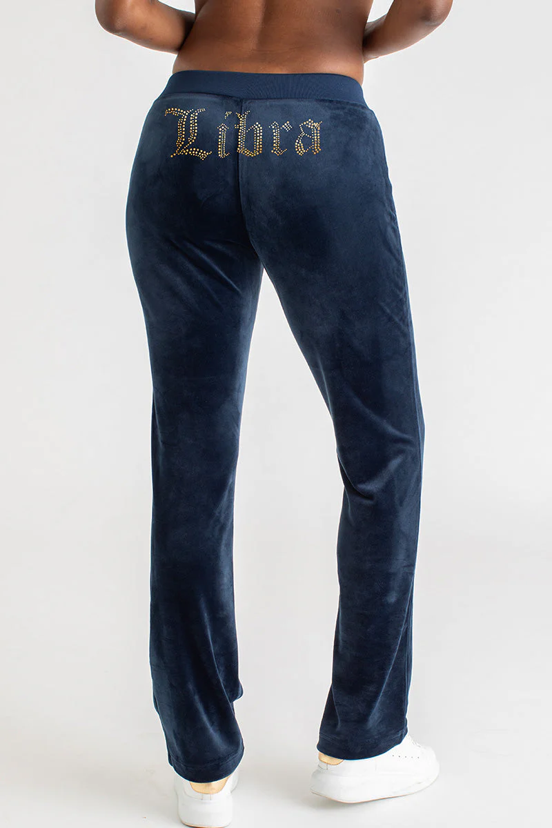Libra Customizable Big Bling Velour Track Pants - Image 3