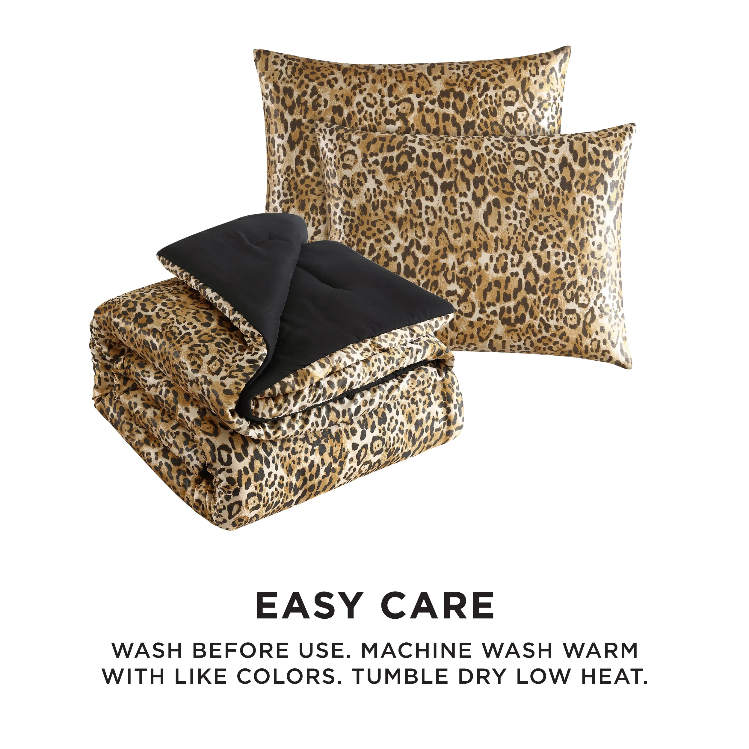Monica Leopard Satin Reversible Comforter Set - Image 5
