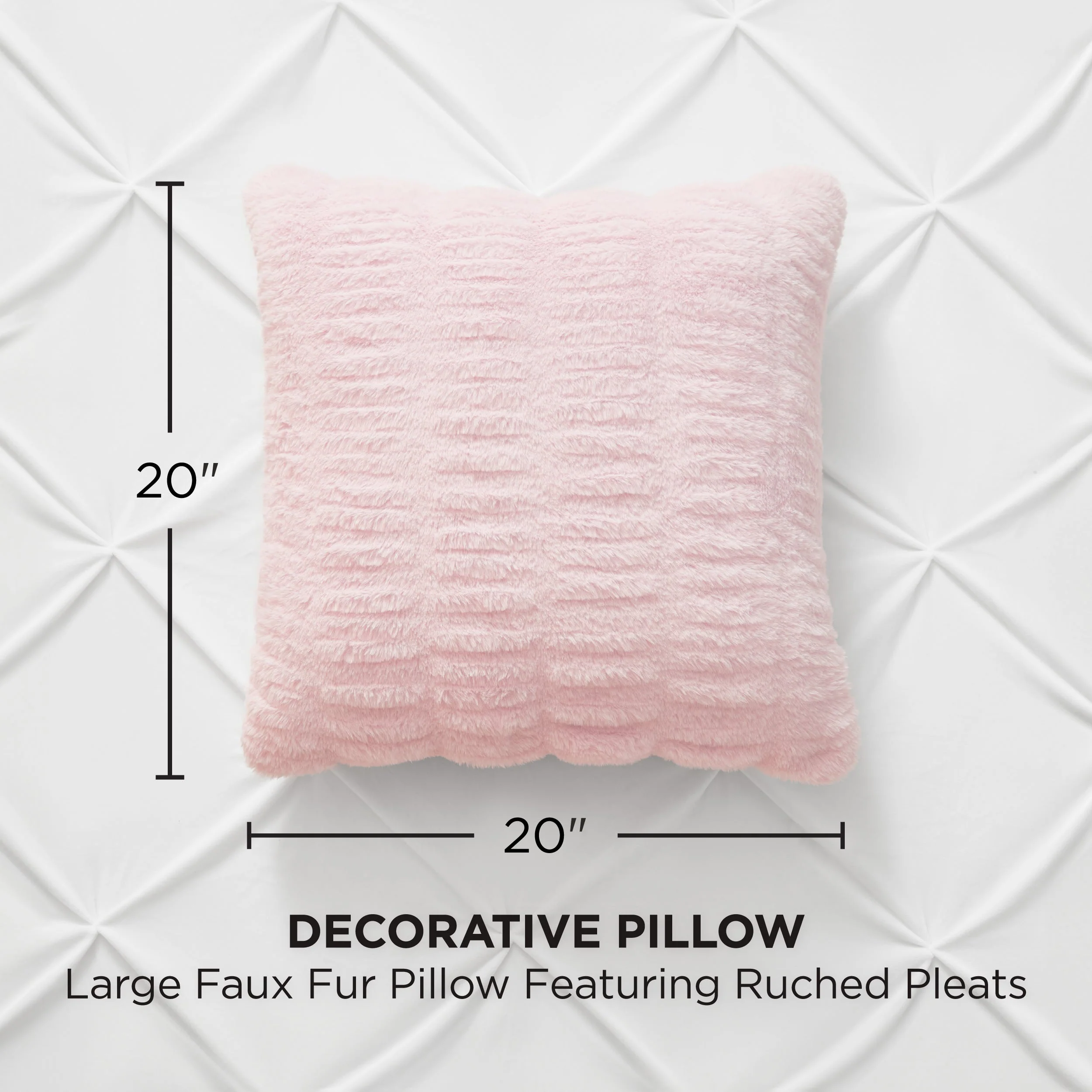 Pleated Faux Fur Decorative Pillow - Image 7