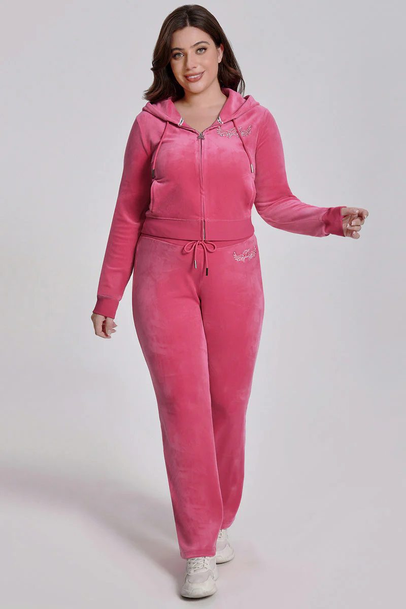 Plus-Size Angel Couture Big Bling Velour Track Pants - Image 5