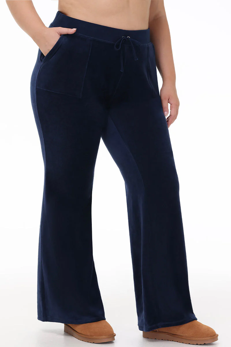 Plus-Size Hollywood Scottie Snap Pocket Cotton Velour Track Pants - Image 3