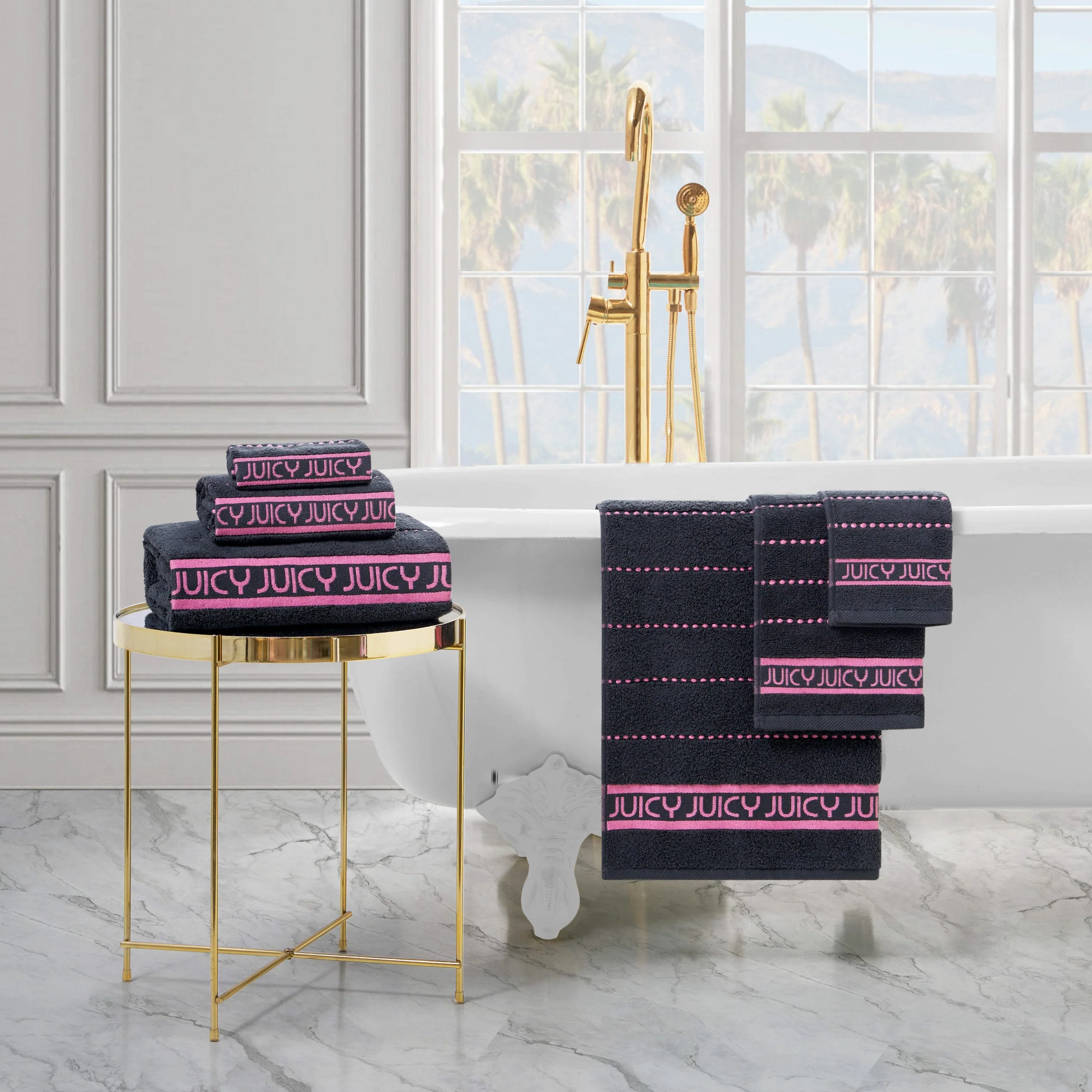 Plush Stripe Bath Towel Set - Image 4