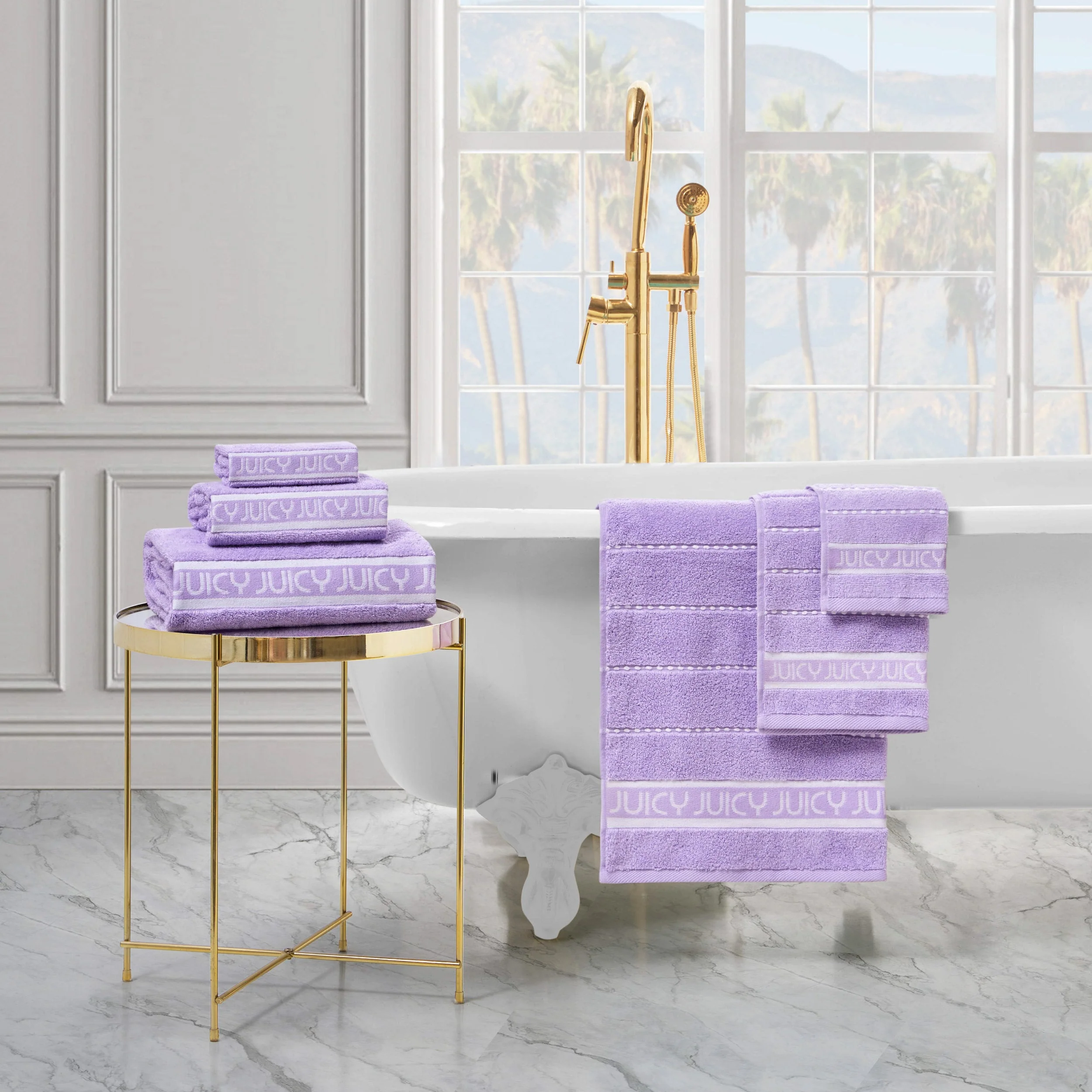 Plush Stripe Bath Towel Set - Image 4
