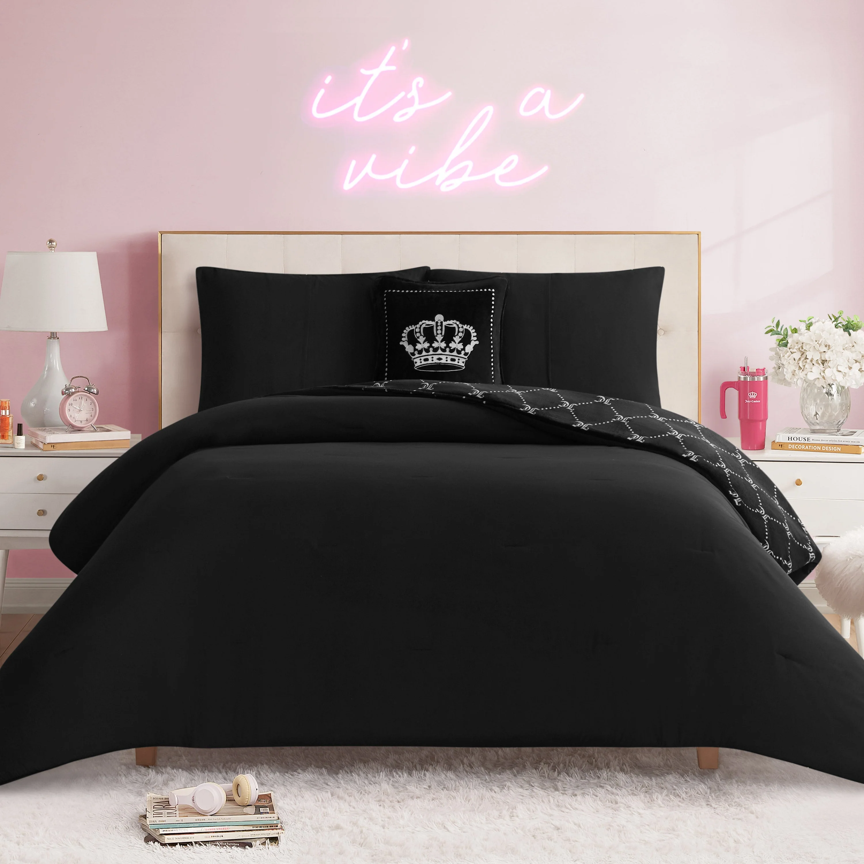 Plush Trellis Link Reversible Comforter Set - Image 4