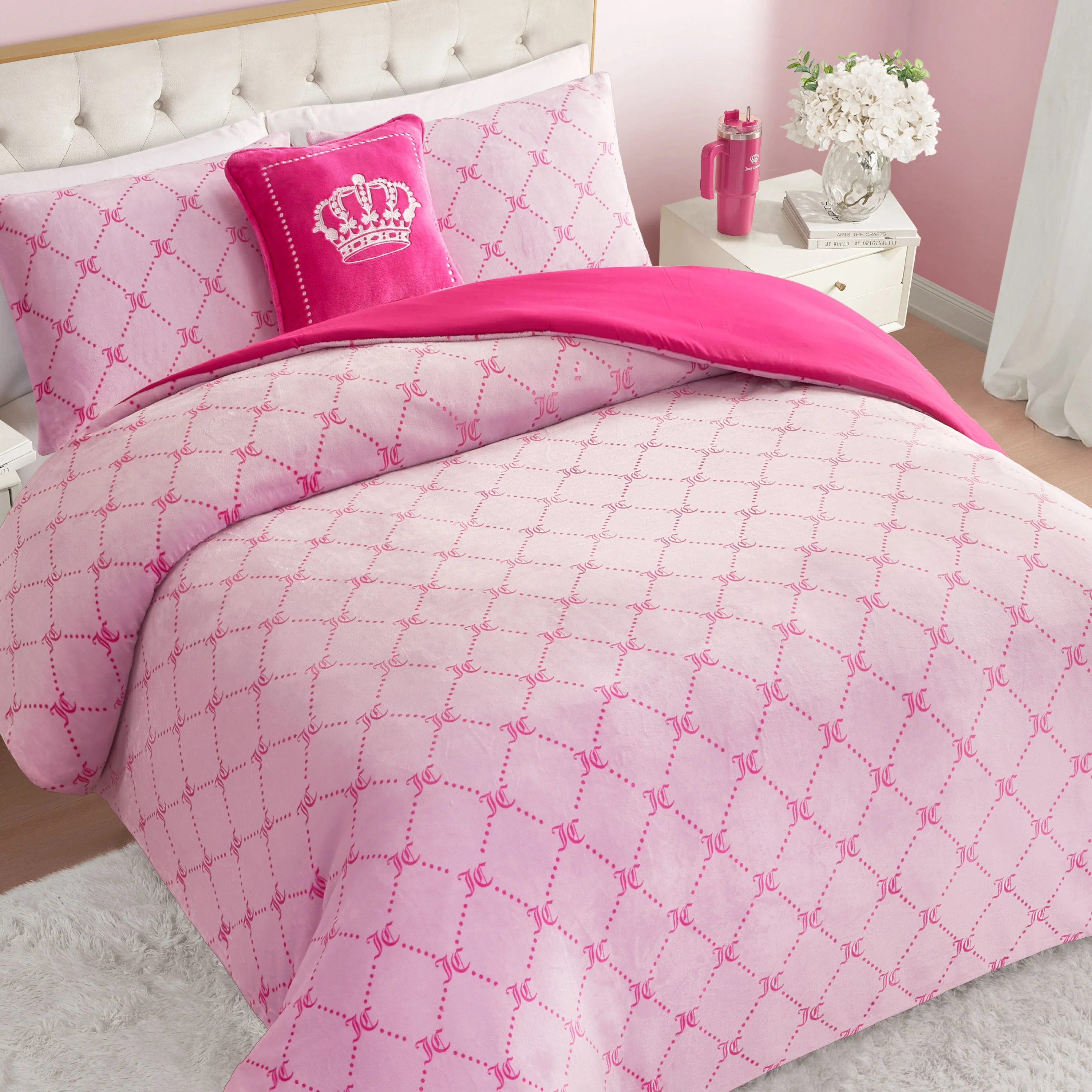 Plush Trellis Link Reversible Comforter Set - Image 6