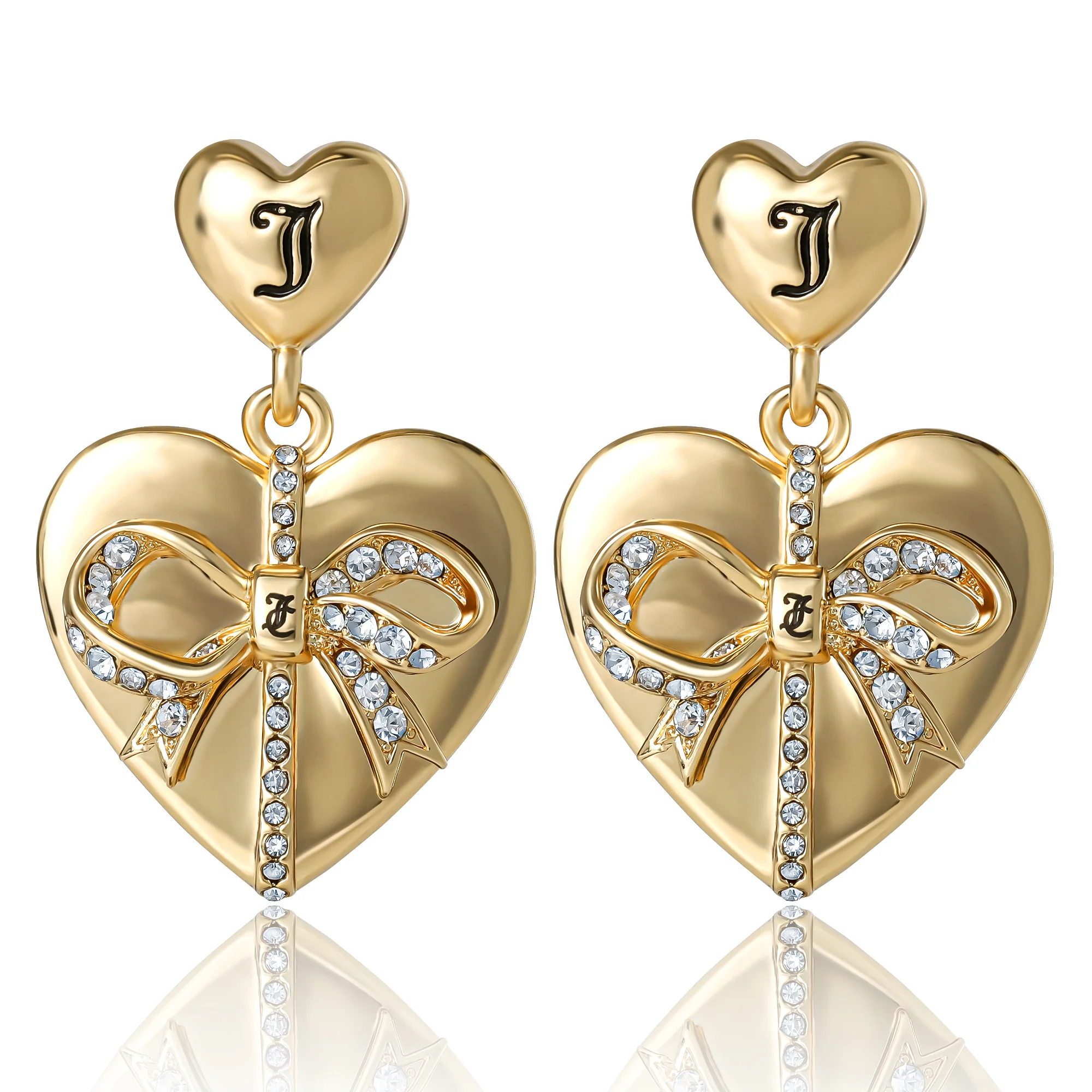 Quilted DoubleāHeart Drop Earrings