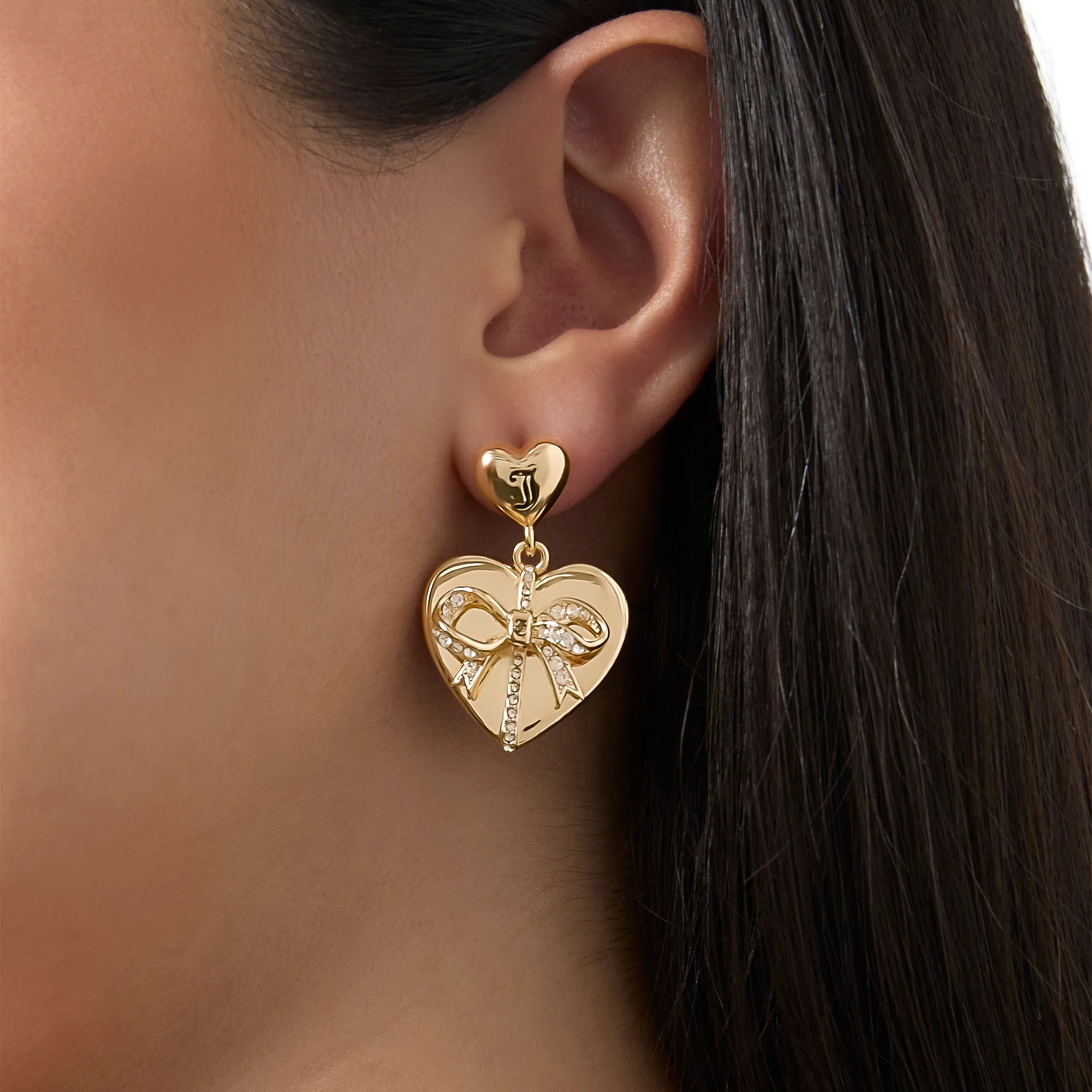 Quilted DoubleāHeart Drop Earrings - Image 3