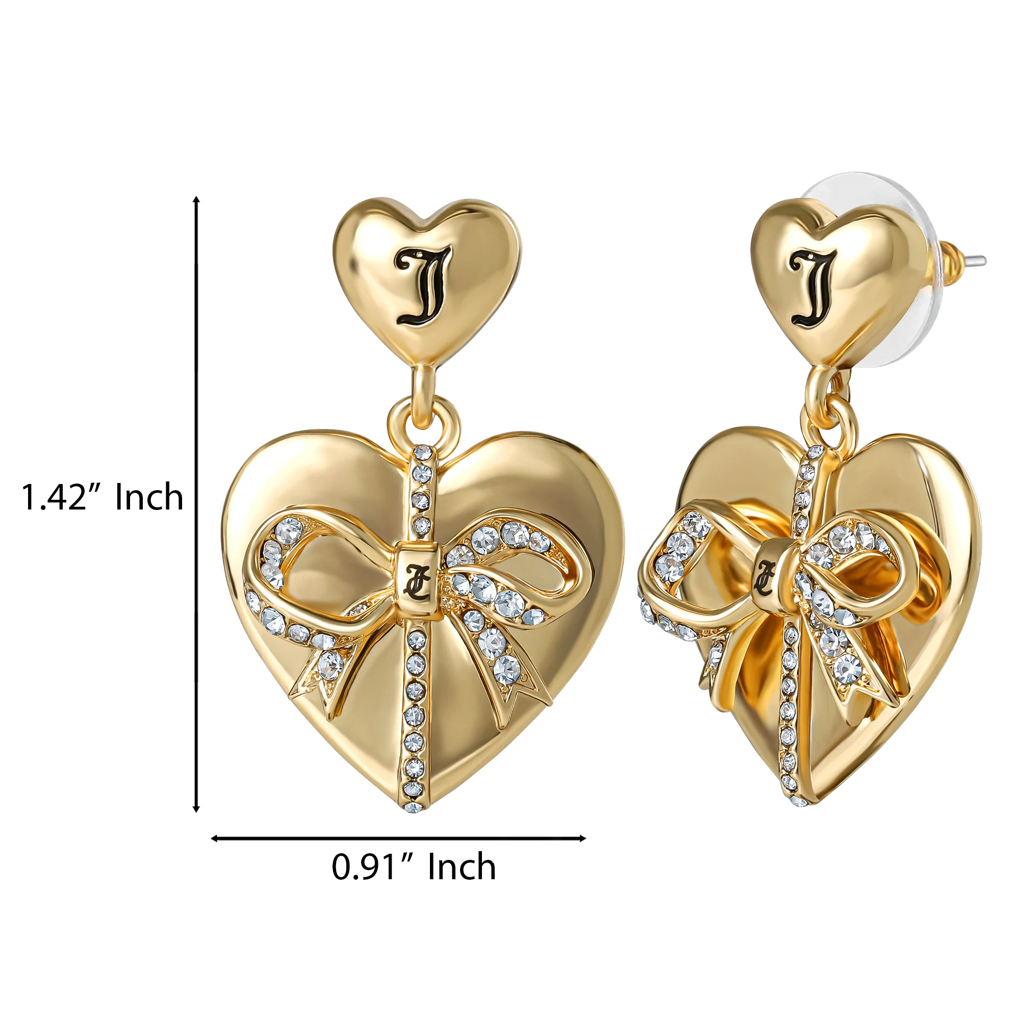 Quilted DoubleāHeart Drop Earrings - Image 4