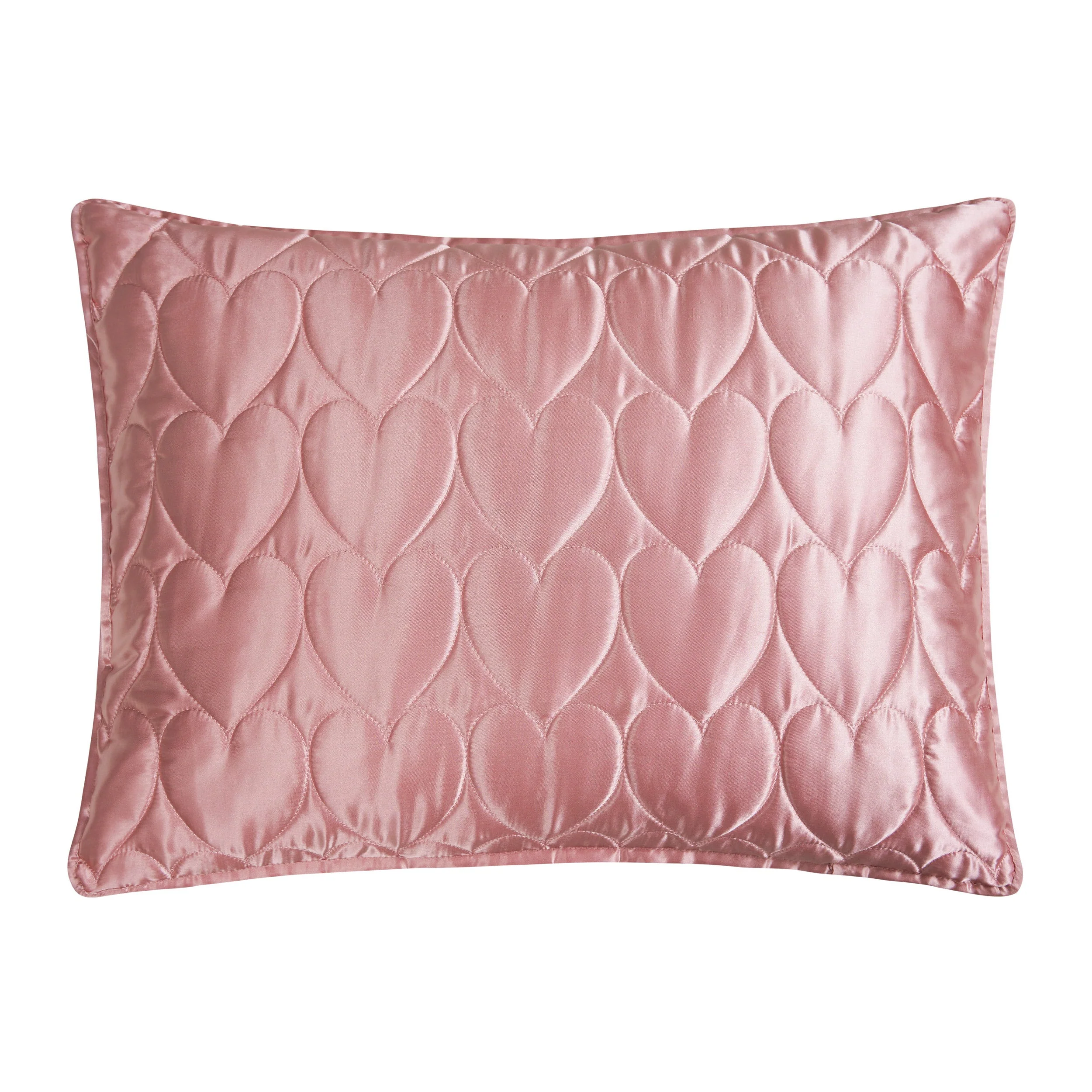 Satin Heart Stitched Quilt Set - Image 5