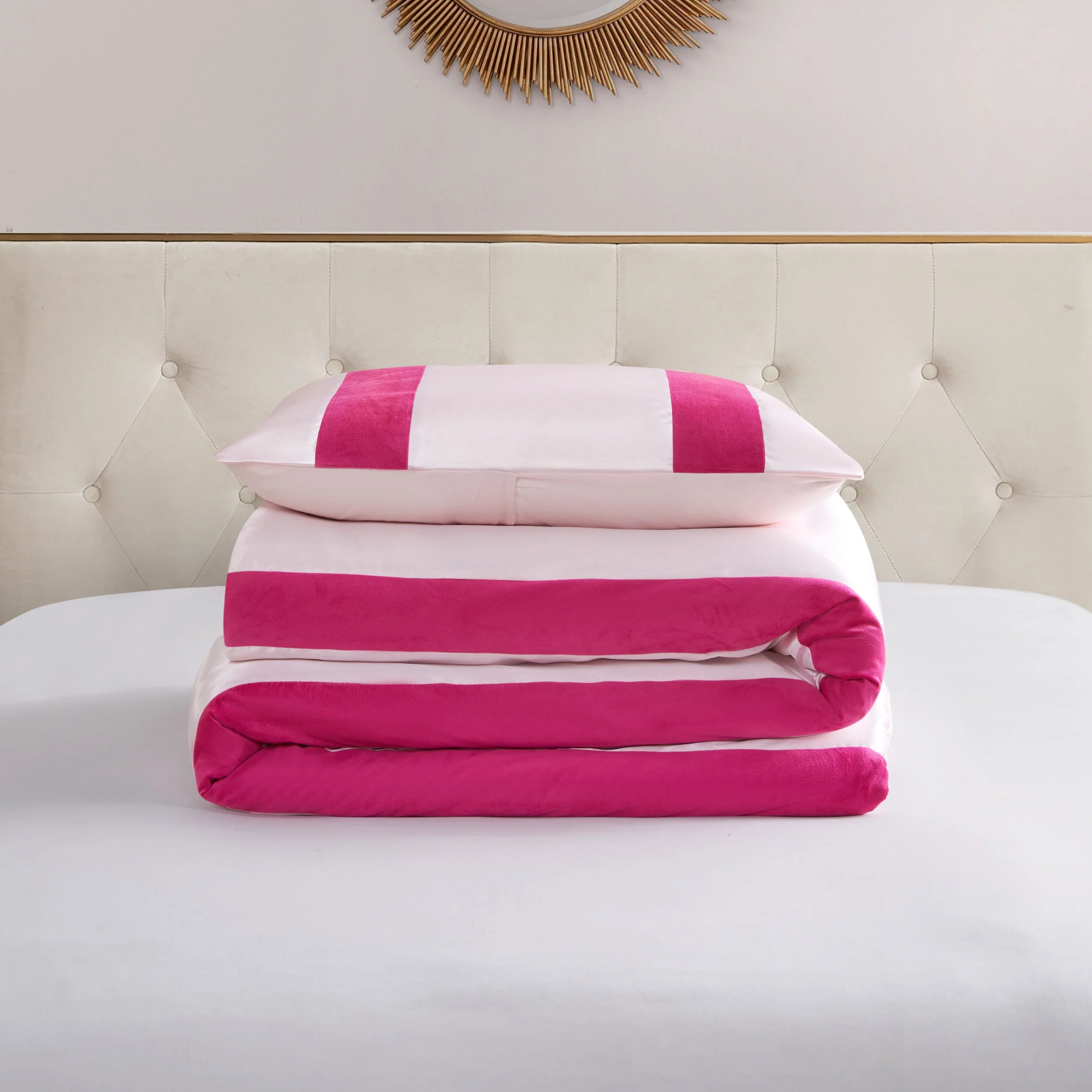 Satin Velvet Stripe Comforter Set - Image 5