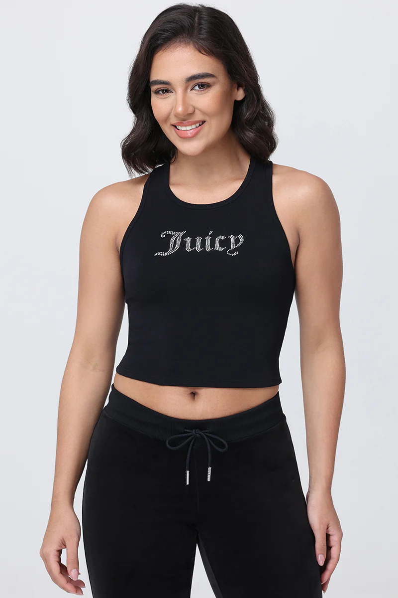 Small Bling High Neck Crop Tank