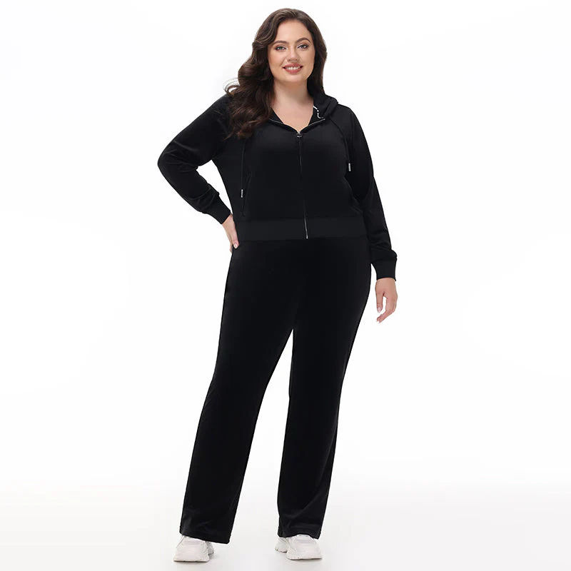 Plus-Size Technicolor Customizable Big Bling Velour Track Pants - Image 11
